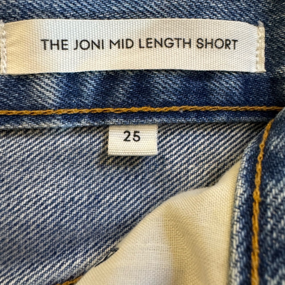 Denim Forum The Joni Mid Length Short High Rise Denim Shorts 25 - Picture 9 of 16